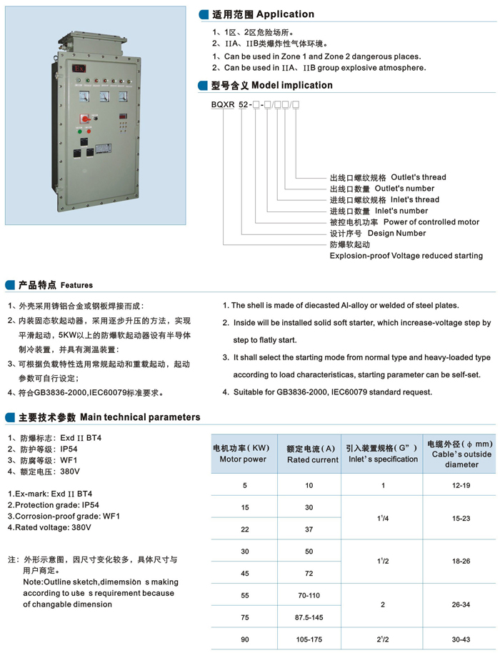 BQXR51系列防爆软启动器（ⅡB)